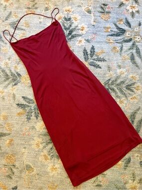 Maria Bianca Nero Strappy Open Back Dress in Red Size Medium